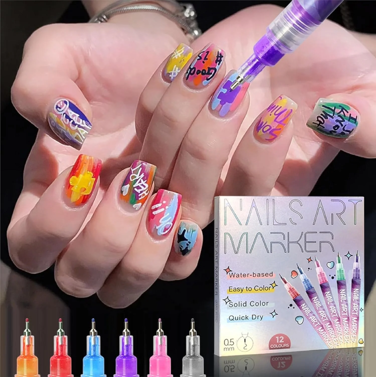 🎨12 Colors Nail Art Pens Set - Image 9