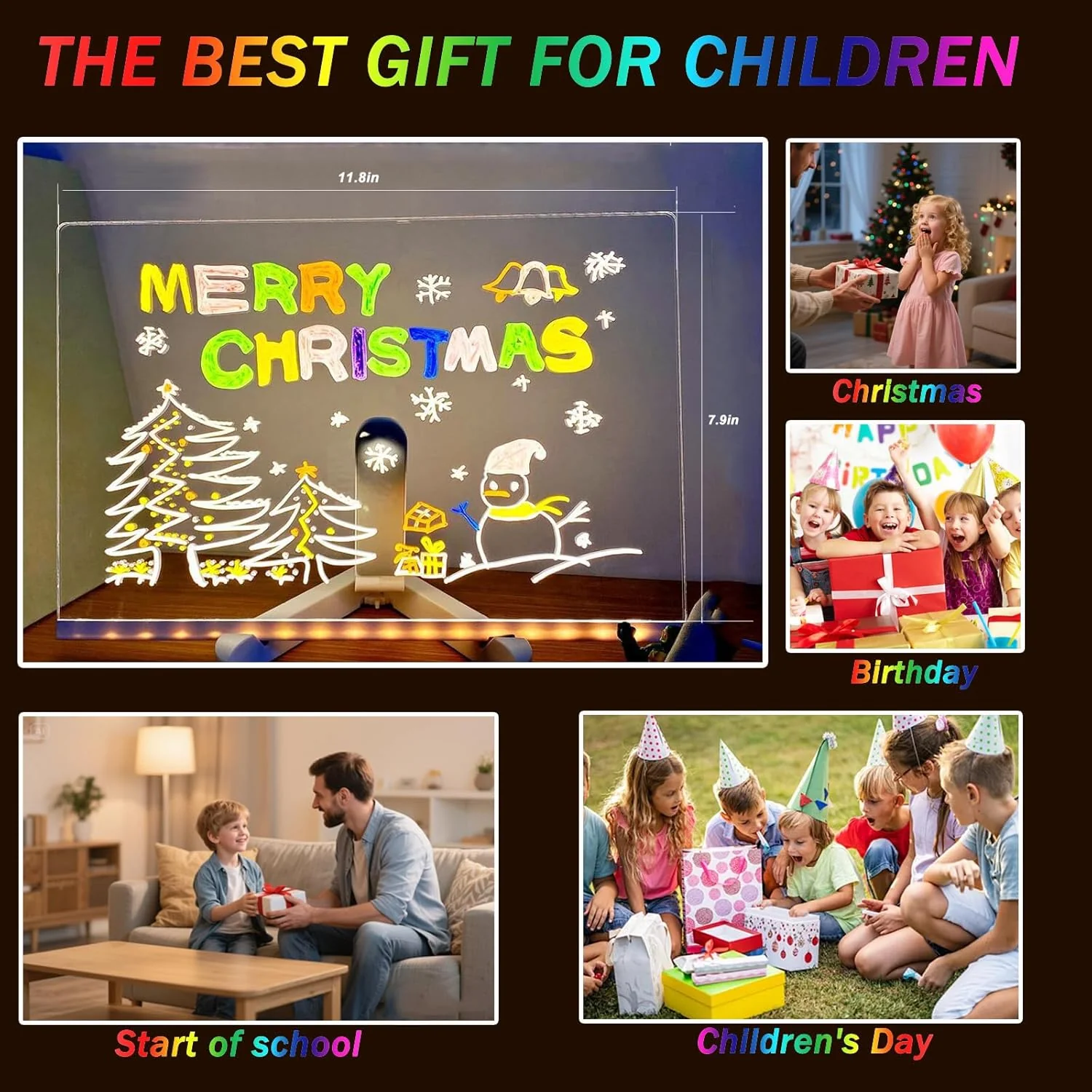 🎁Creative Rewritable Acrylic LED Message Board 🎨 (set come with 7 Pens) - Image 7