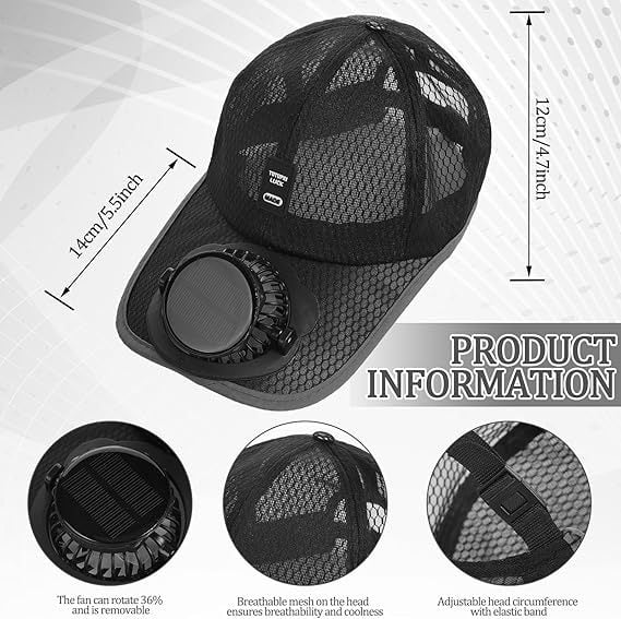 🔥Cooling Solar Fan Hat – UV Protection & Breathable Mesh - Image 3