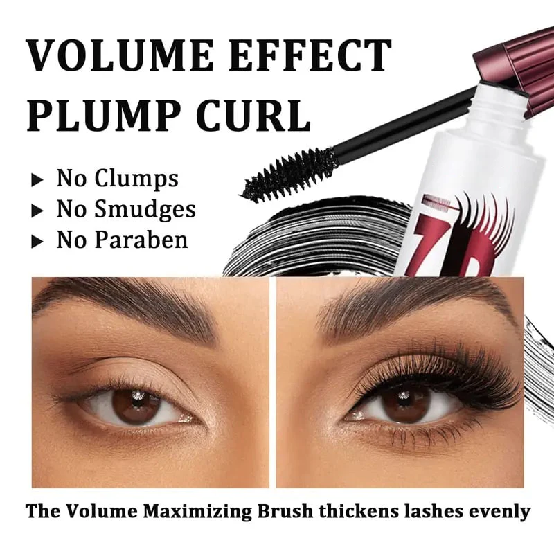 7D Waterproof Mascara - 24H Long Lasting Volume & Curl, Smudge-Proof Lift for Natural False Lash Look - Image 5
