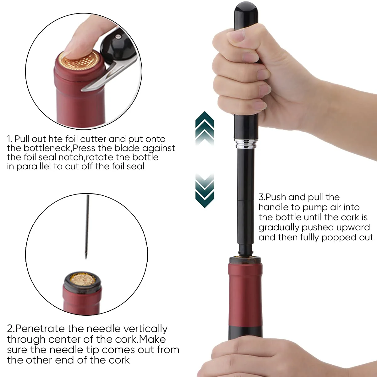 🍷 Only $8.99 Each — Air Pressure Wine Opener, Open Wine in 10 Seconds!🍾 - Image 5