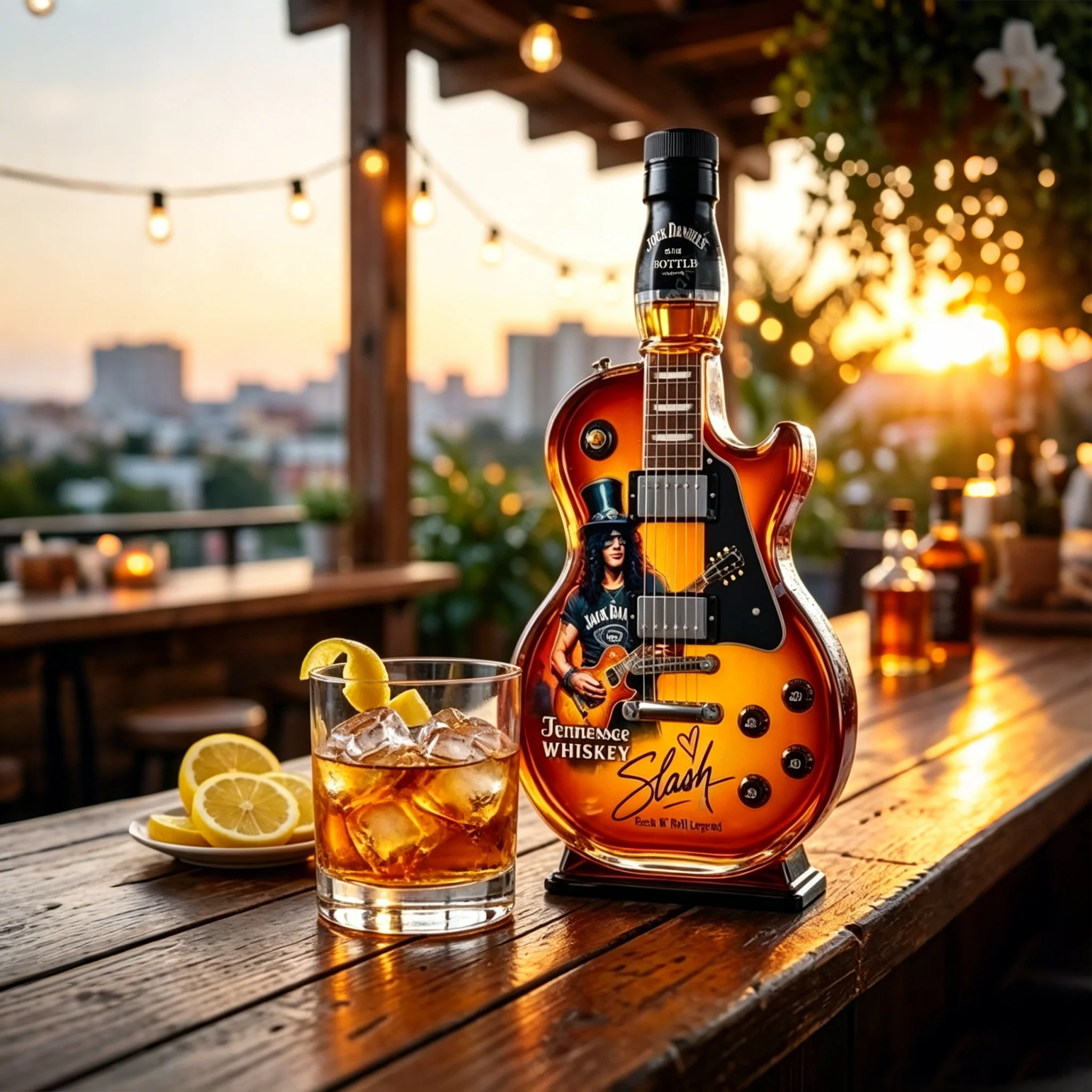 Appetite for Rock: Vintage Sunburst Guitar Figurine Spirit Bottle - Image 6