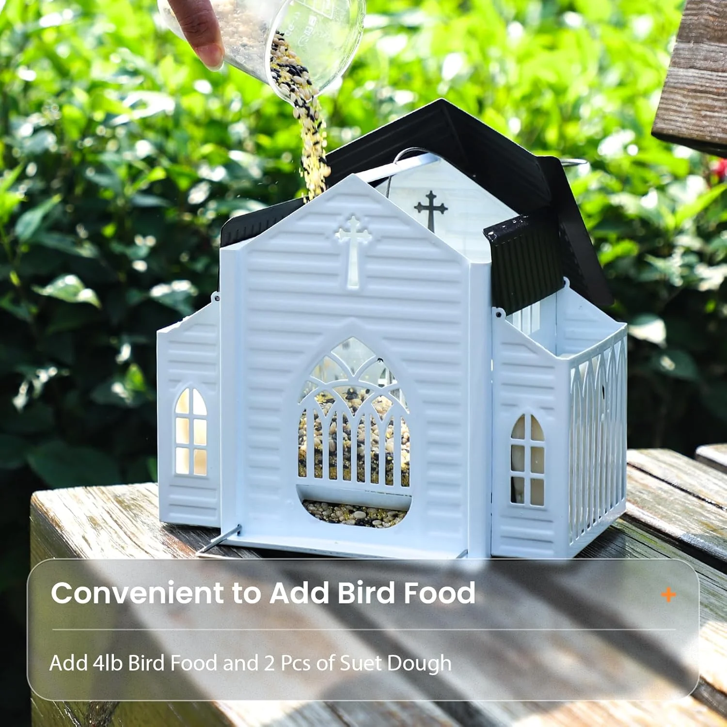 Church-Shaped Solar Bird Feeder - Image 4