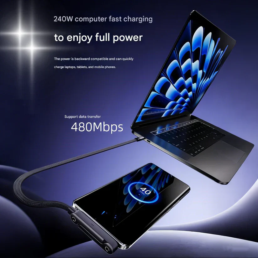 2-in-1 Invisible Holder Charger Cable⚡240w super fast charging Fast Charging Cord - Image 7