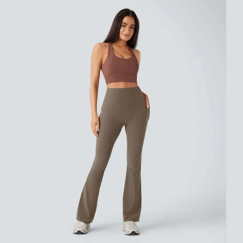Ultra Sculpt High Waisted Tummy Control Flare Leggings - Image 2