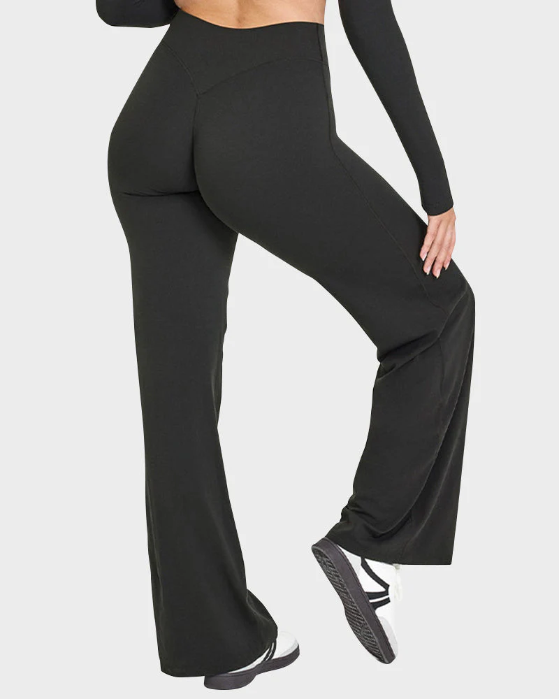 High-Waisted Elastic Wide-Leg Lounge Yoga Pants - Image 2