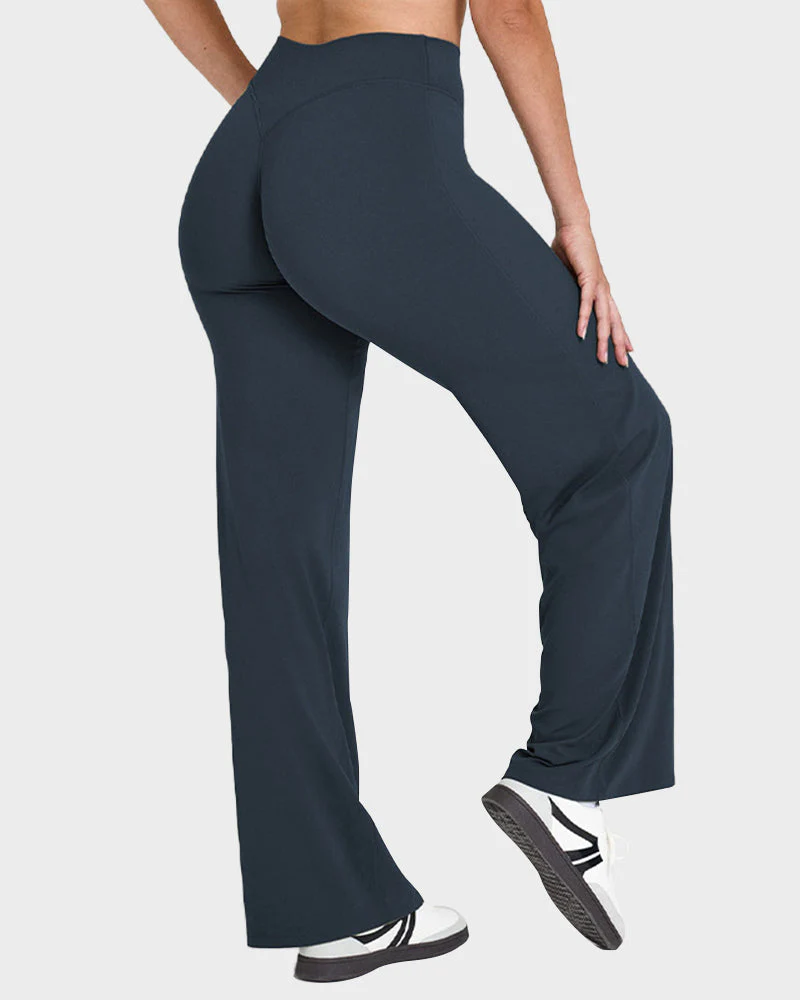 High-Waisted Elastic Wide-Leg Lounge Yoga Pants - Image 3
