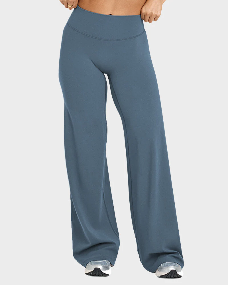 High-Waisted Elastic Wide-Leg Lounge Yoga Pants - Image 4