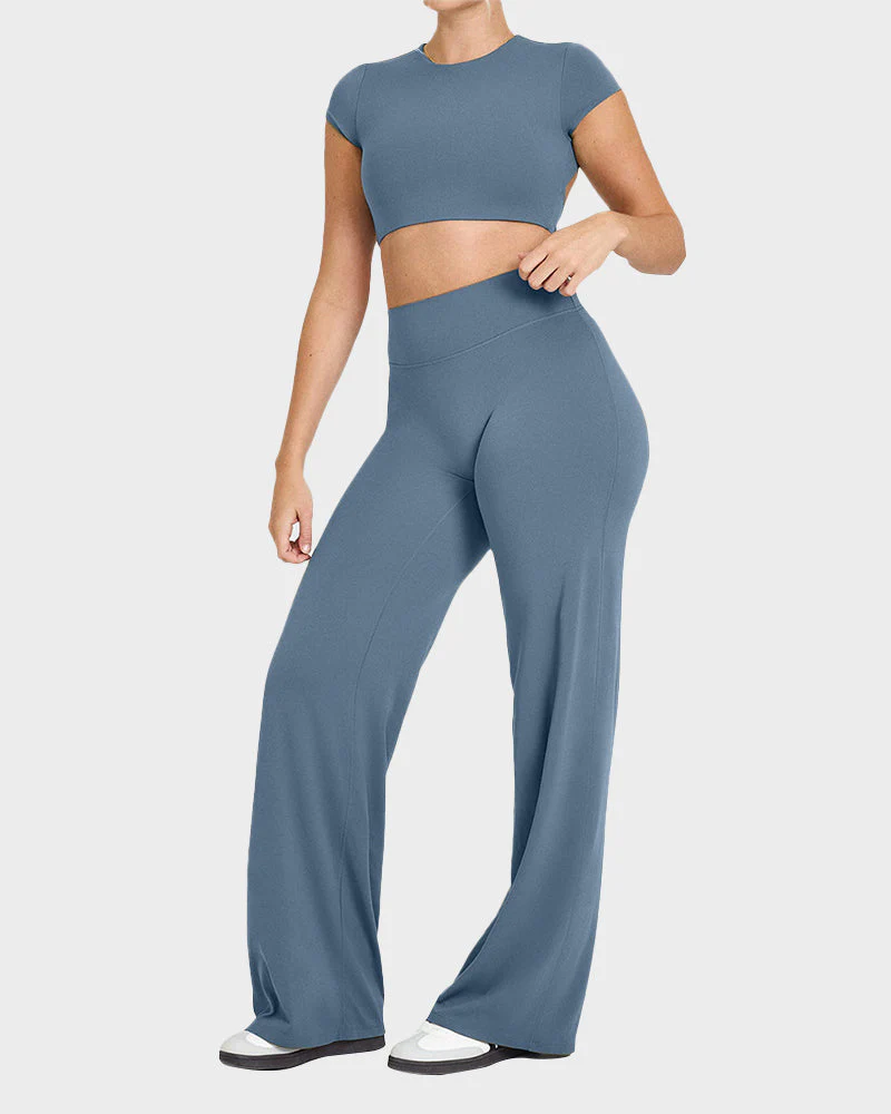 High-Waisted Elastic Wide-Leg Lounge Yoga Pants - Image 5
