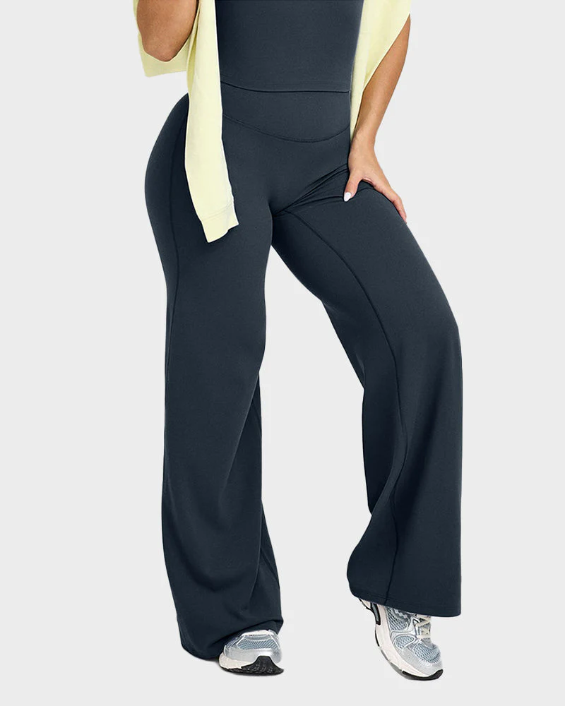 High-Waisted Elastic Wide-Leg Lounge Yoga Pants - Image 7