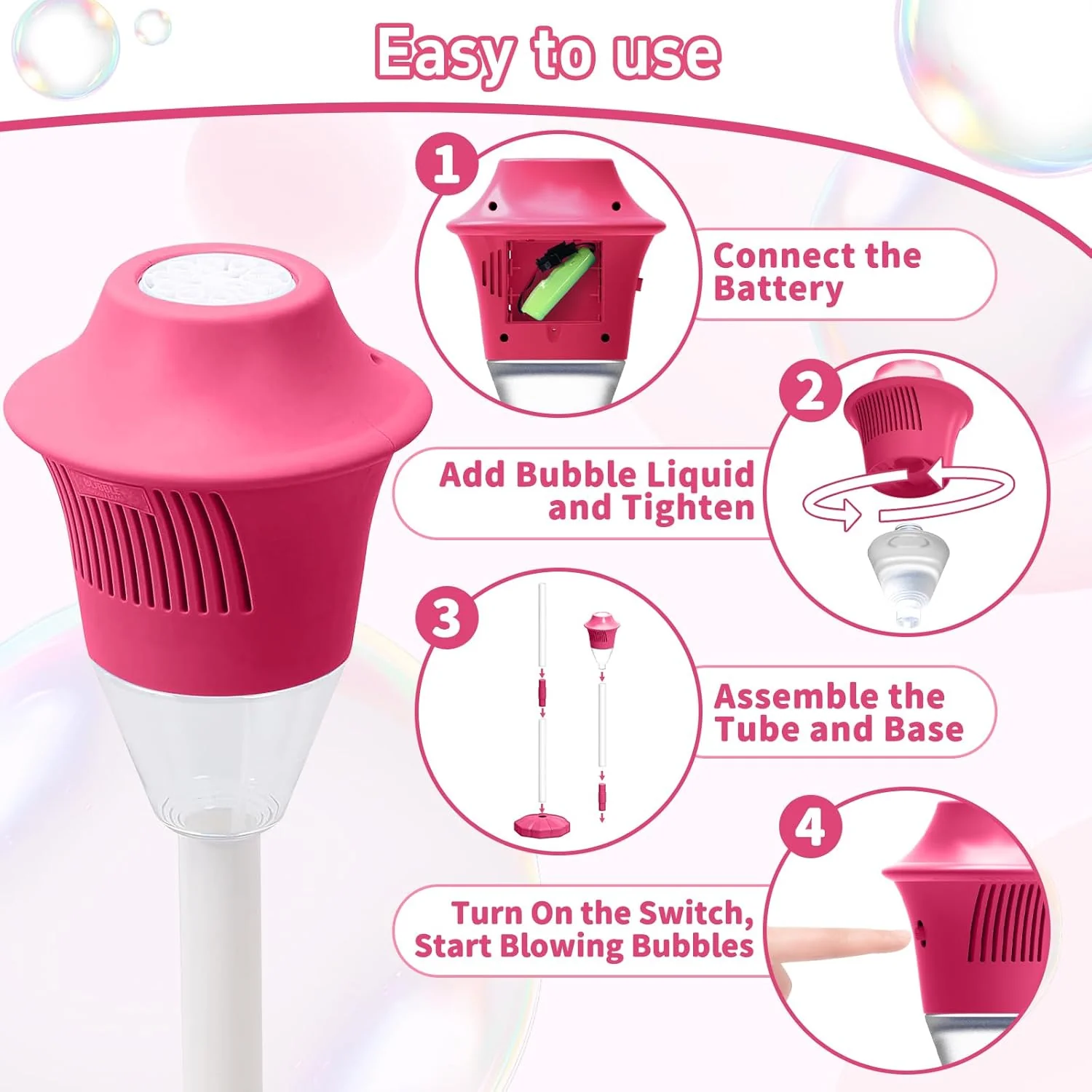 Kids Automatic Bubble Machine with Lights & Music - Image 5