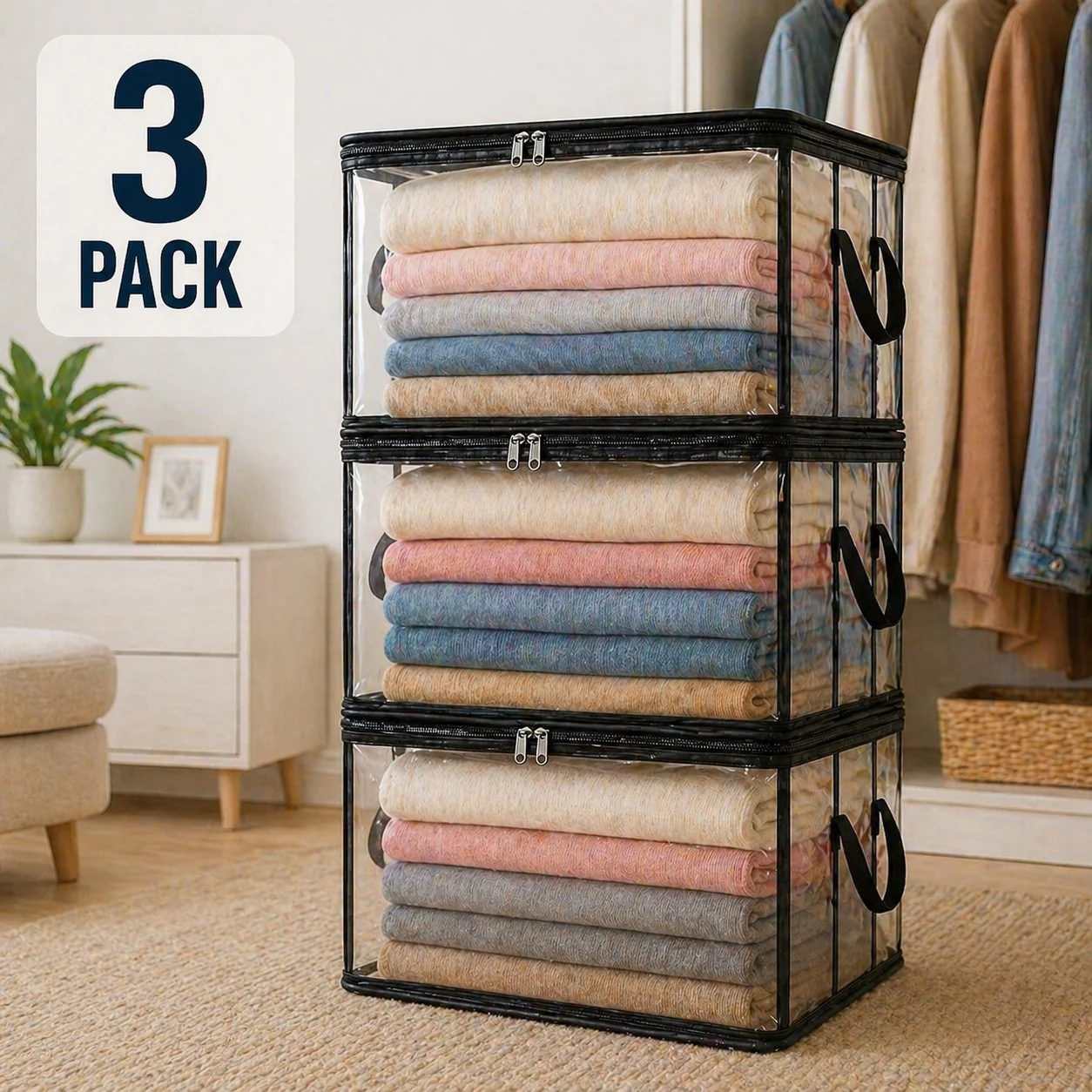 Large Heavy-Duty Thick Plastic Clear Storage Bag for Clothes, Moving & Storage - Image 10