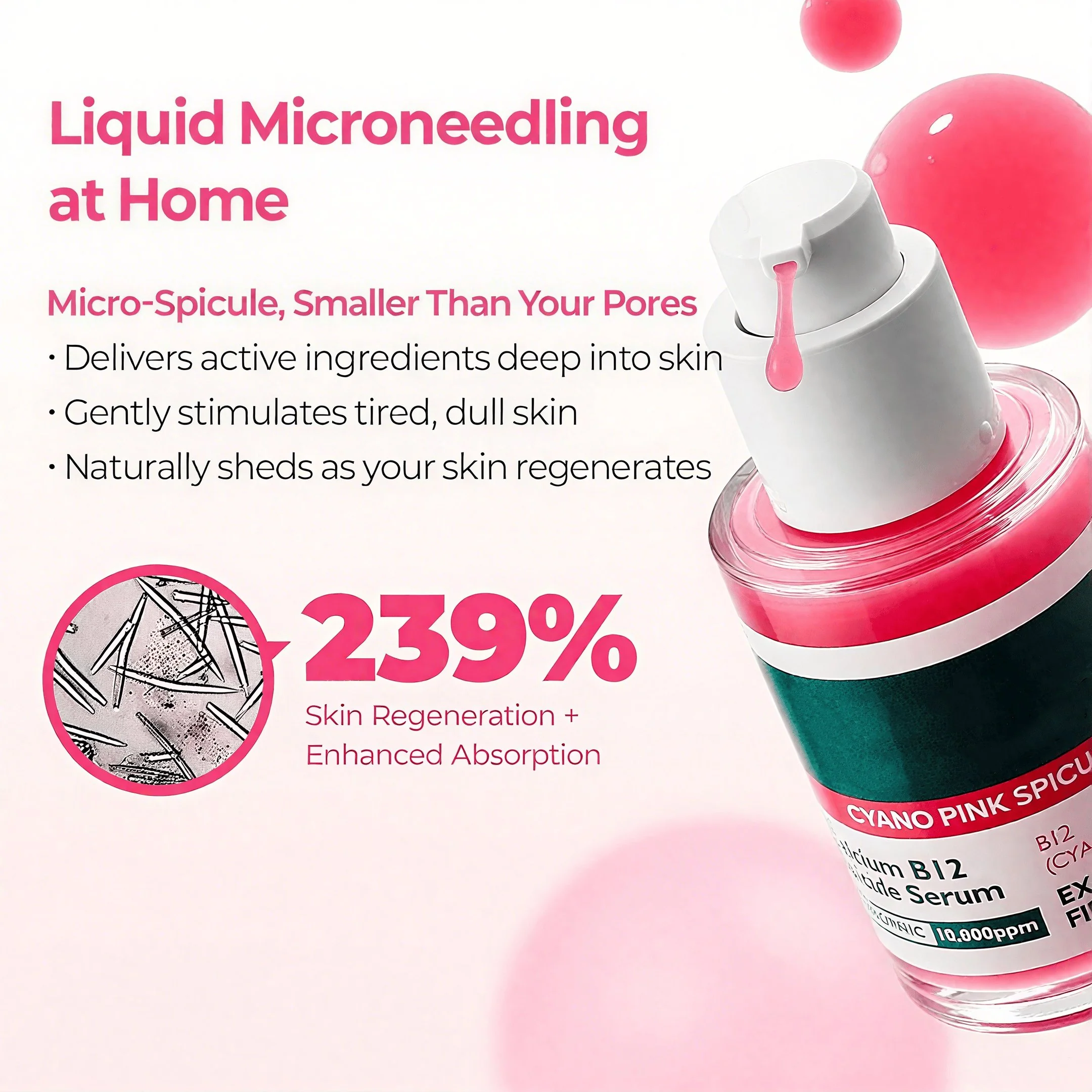 Lumi Pore & Spot Care Duo | Shrinks Pores & Fades Blemish Marks | Cyano Pink Spicule Serum + Picotonic Shot Ampoule - Image 2