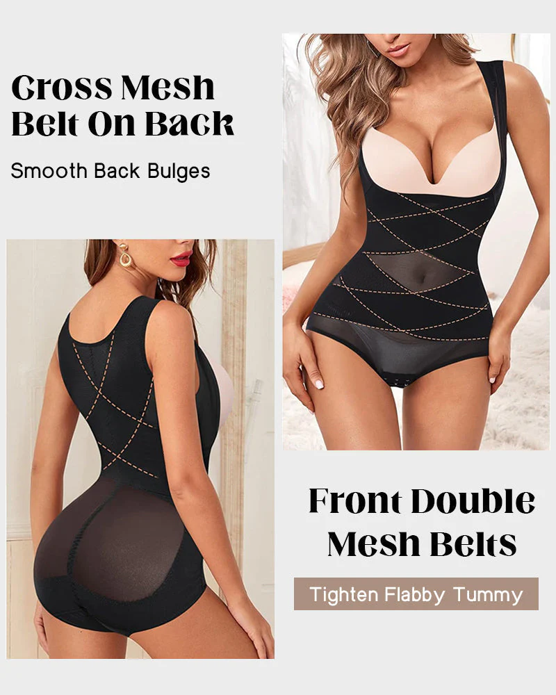 Open Bust Cross Compression Body Shaper - Image 3