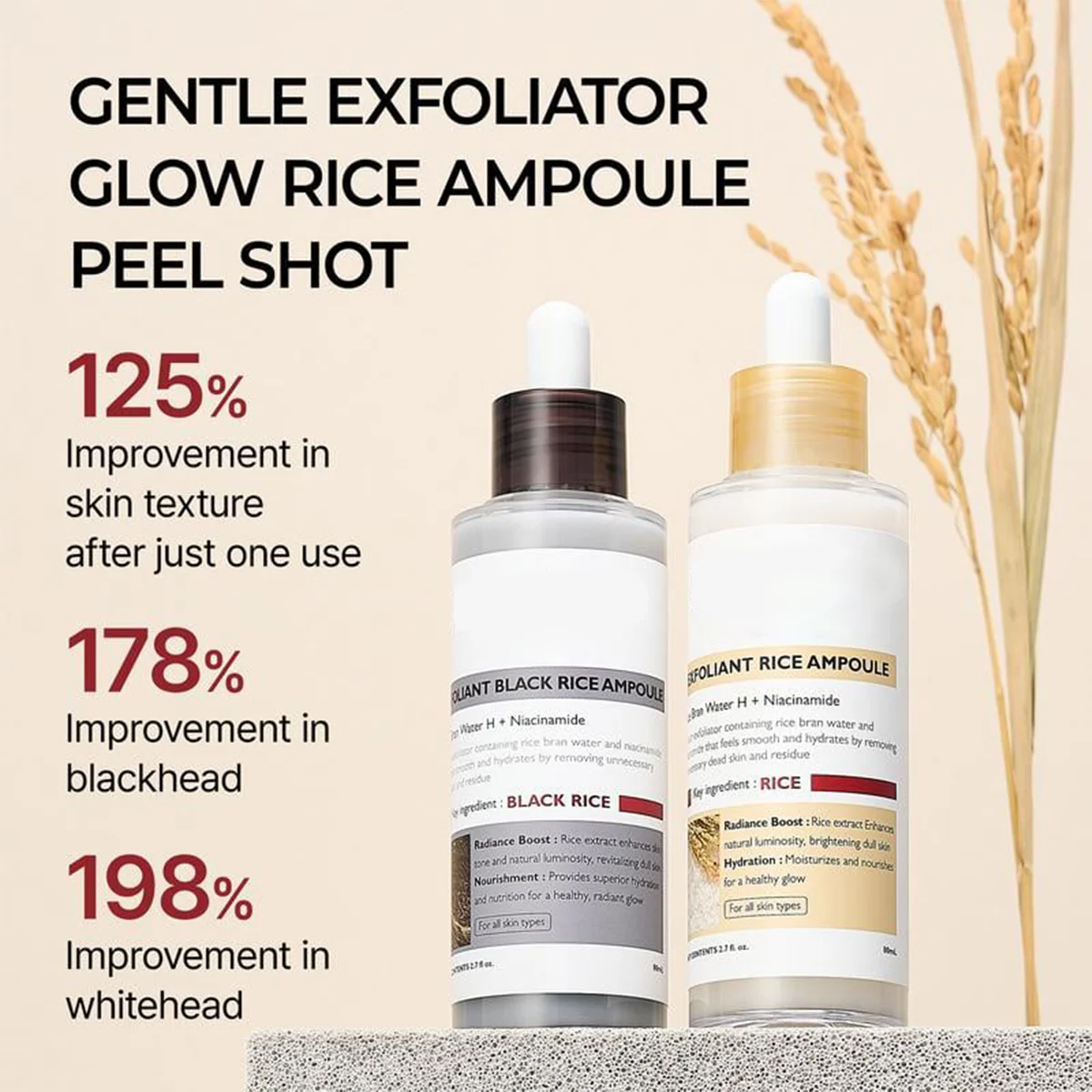 Glow Rice Ampoule Duo - Serums for Brightening, Exfoliating, and Moisturizing - Image 6