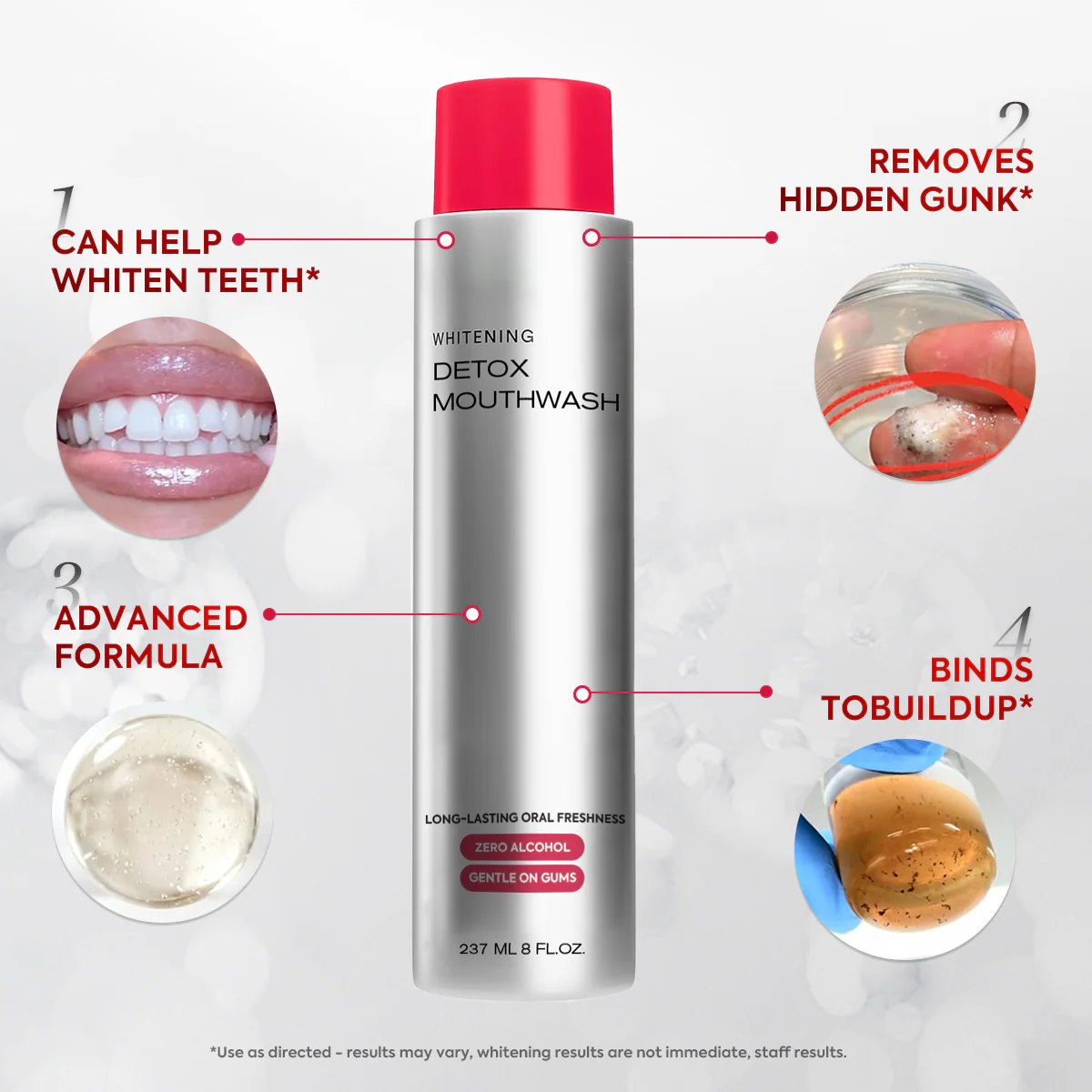 Advanced Stain-Lifting Whitening Mouthwash: Visible Debris Removal & Fresh Breath - Image 2