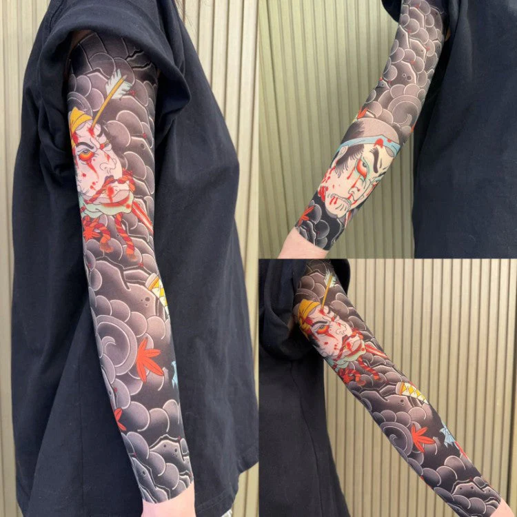 Tattoo-Style Cooling Arm Sleeves for Sun Coverage - Image 11