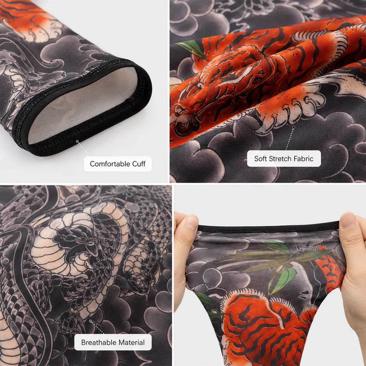 Tattoo-Style Cooling Arm Sleeves for Sun Coverage - Image 2