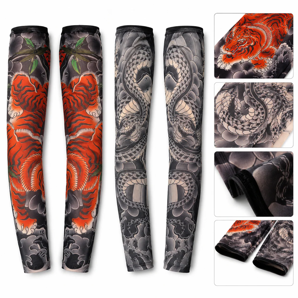 Tattoo-Style Cooling Arm Sleeves for Sun Coverage - Image 4