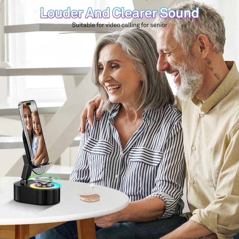 Upgraded Cell Phone Stand with Induction Speaker/Power Bank/Atmosphere Light - Image 4